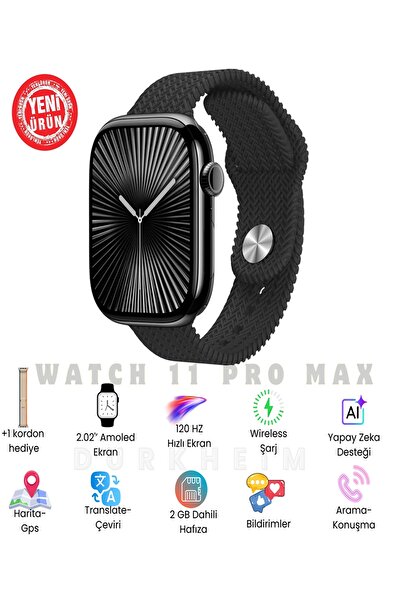 DURKHEİM Watch 11 Pro Max Akıllı Saat |ChatGPT |Temassız Ödeme | Mesaj Yanıtl...