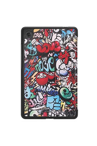 SOHO Husă tip carte compatibilă cu iPad 10 2022, 10,9 inci, piele, design graffiti, multicoloră