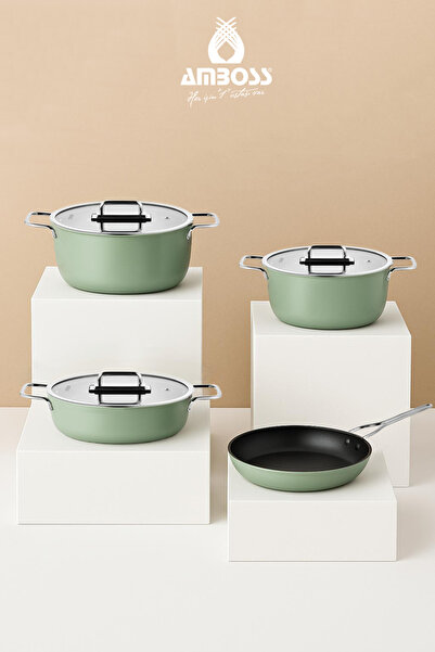 Amboss Anyolin 7 Piece Titanium Coated Cookware Set (Green)