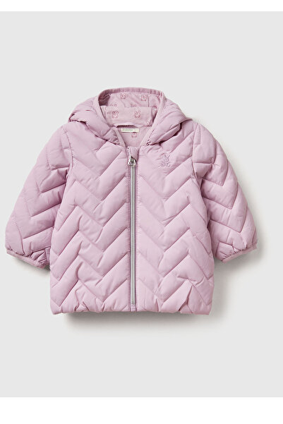 United Colors of Benetton Baby Lilac Zigzag Stitched Rabbit Ear Hooded Season...