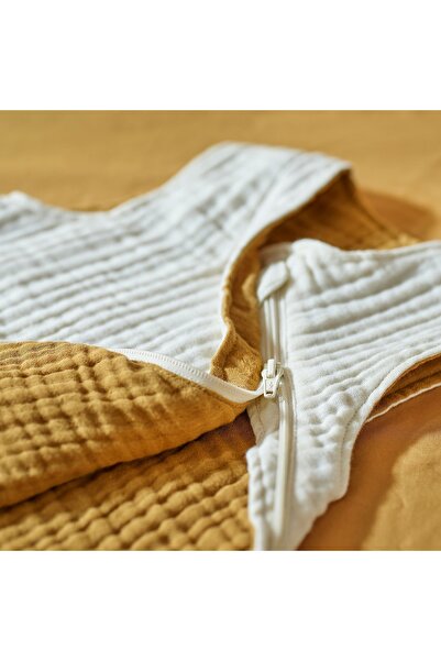 IKEA Muslin Sleeping Bag, Beige-Dark Yellow, 0-6 Months, 100% Cotton