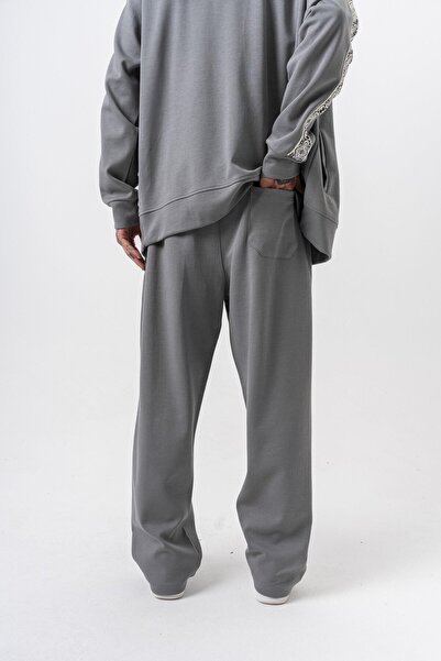 Respire Ανδρικό χειμερινό φούτερ με λεπτομέρεια από δαμασκηνό ύφασμα, διπλής όψης, φαρδύ και καπνιστό