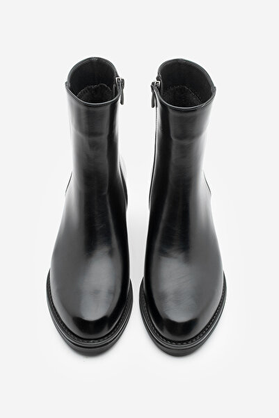 Marjin Women's Zippered Thick Heel Daily Boots Zuvita Black