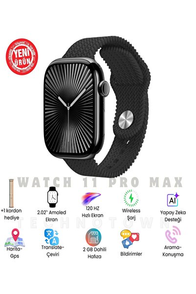 TECHNOTOWN Watch 11 Pro Max Akıllı Saat |ChatGPT |Temassız Ödeme | Mesaj Yanı...
