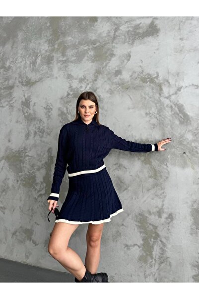 asur boutique Asur Boutique Women's Polo Neck Skirted Standard Size Suit