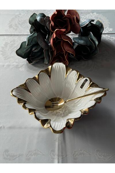 Meri Ev Gereçleri Flora Gold Square Salad Bowl