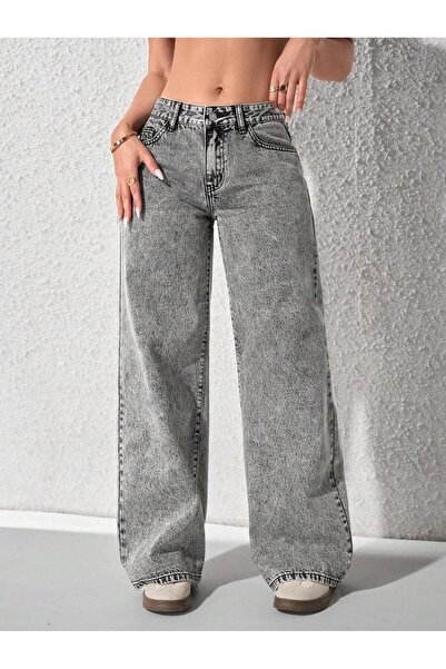 Wkm Denim بنطلون جينز نسائي فضفاض قابل للغسل