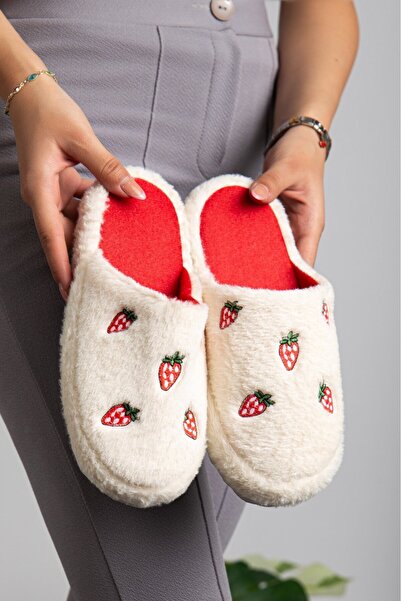 AlbiShoes Παντόφλες για το σπίτι με μοτίβο φράουλας Unisex, αντιολισθητικές παντόφλες για το σπίτι