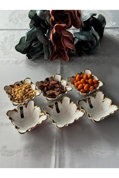 Meri Ev Gereçleri Flora Gold 6-Piece Bowl Set with Snack Bowl