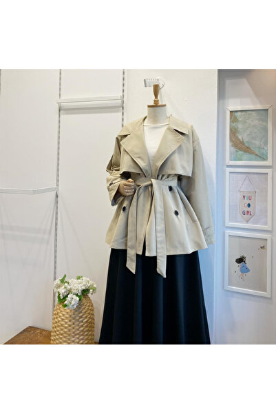 Faya Boutique Vizon Kuşaklı Scout Kısa Trençkot