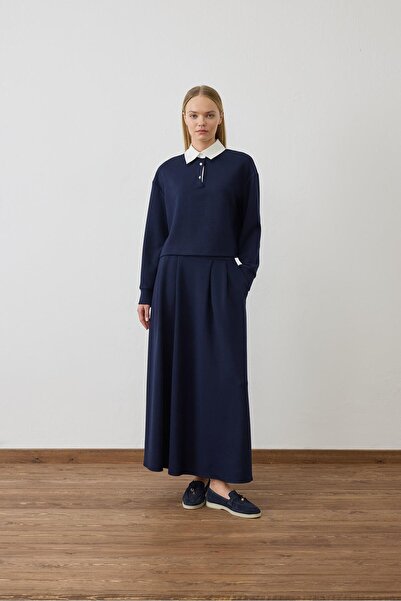 TERZİ DÜKKANI AZURE GARNİ DETAYLI ÖRME TAKIM LACİVERT