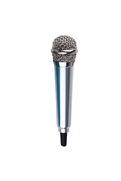 Bibilel Mini microphone for mobile, laptop or computer, karaoke, 3.5 mm jack, Silver, JMB-BBL4381