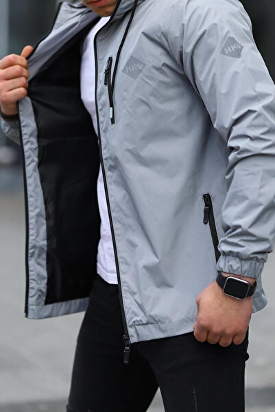 comstar Ανδρικό αντιανεμικό και αδιάβροχο με επένδυση με πολλές τσέπες σε γκρι χρώμα