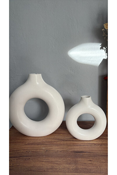 dileksepeti 2’li Yuvarlak Halka Dekoratif Vazo Seti – Modern Tasarım