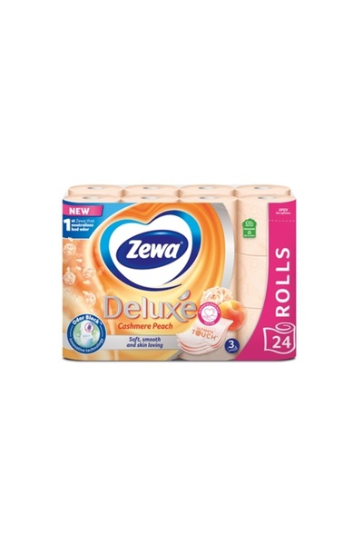 Zewa Deluxe Cashmere Peach 3-ply toilet paper, 24 rolls