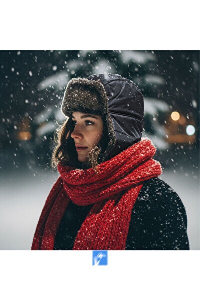 PIECE SIGNATURE 70% أكريليك، 30% قطن، قبعة طيار روسية مقاومة للماء مع فرو داخلي