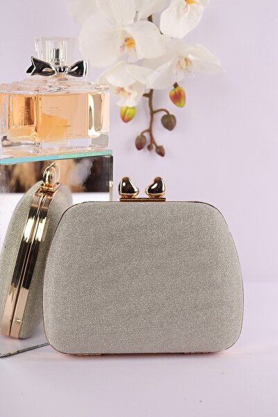 VESSARA Geantă de seară cu fundă strălucitoare, cu perle, cu sclipici