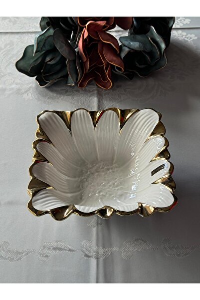 Meri Ev Gereçleri Flora Gold Square Salad Bowl