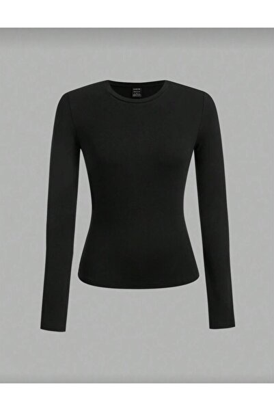 Pulli Collection Βασικό μακρυμάνικο βαμβακερό κορμάκι με λαιμόκοψη