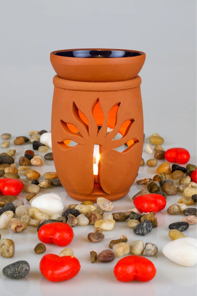 ÇERÇİCİ Tree of Life Handmade Pottery Censer Incense Burner