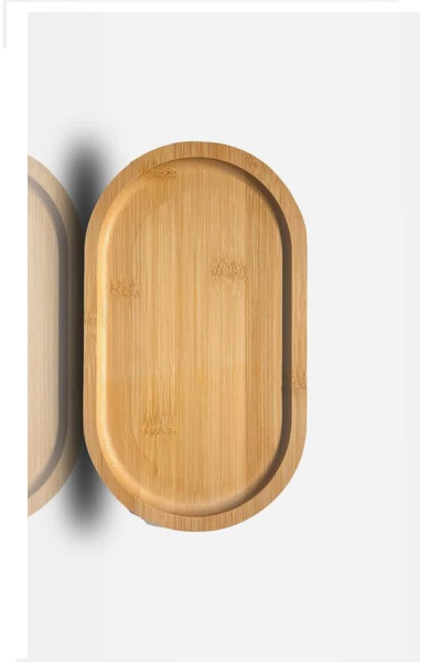 junibeliw 2 Piece Set Bamboo Presentation Tray Presentation Coaster Wooden Coaster 20X9.5Cm