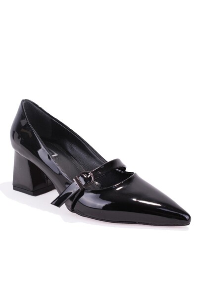 DAGOSTER Dza07-129604 Black Patent Leather Classic Heeled Women's Shoes