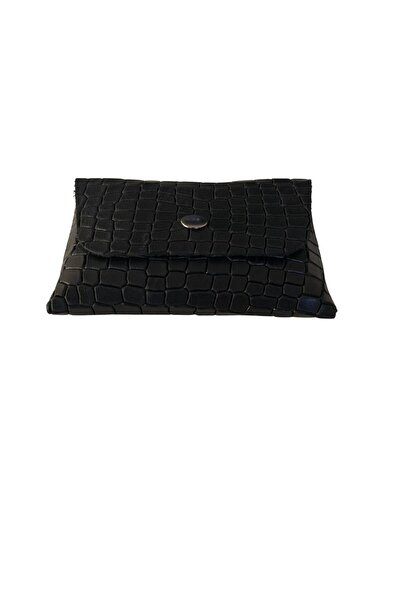 KumaşEvi Handcrafted Black Genuine Crocodile Leather Card Holder – Men's Women's Leather Wallet (10X7 cm)