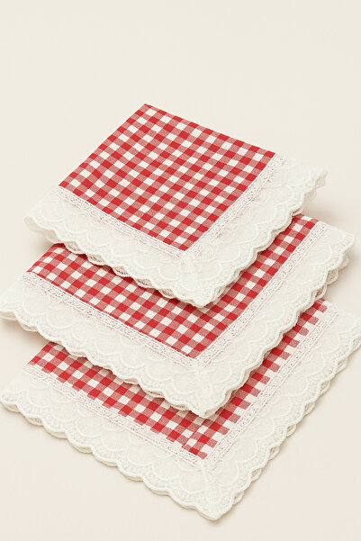 BellisiaHome Dantelli Kare Desenli Masa Örtüsü 6 Kişilik Sofra Piknik Örtüsü ...