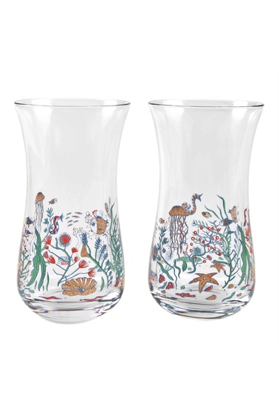 Anason İşleri Fish Eye Rakı Glass Set with Thin Waist, Set of 2