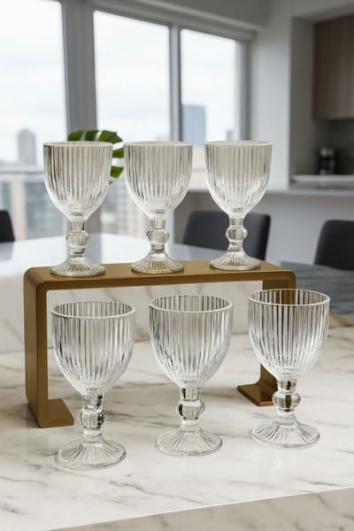 Dia Set of 6 Crystal Glass Coffee Side Water Glasses Mugs Cups