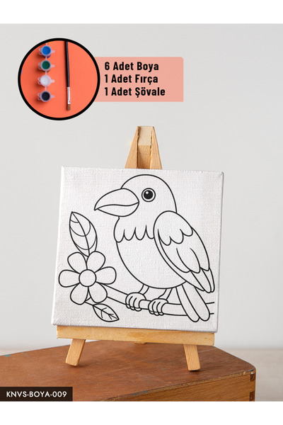 CeSht Canvas Painting Set with Easel Includes Easel, Brush, Paint