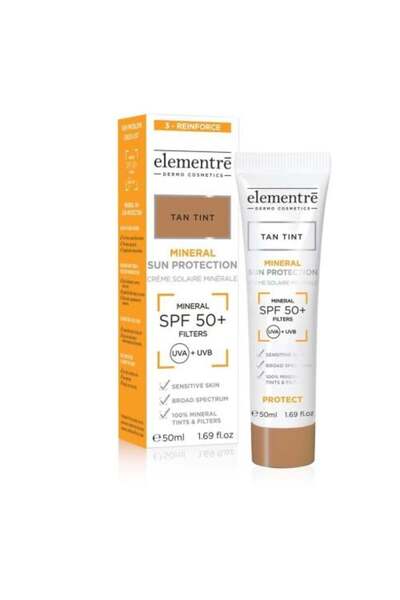 elementre إلمنتري واقي شمس كريم اساس غامق Sunscreen SPF +50 Dark Tone Foundat...