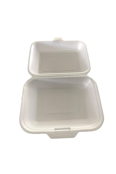 LYOBEST Set 100 Caserole Albe termoizolante XPS, Cutii Meniu Mici capac atasa...