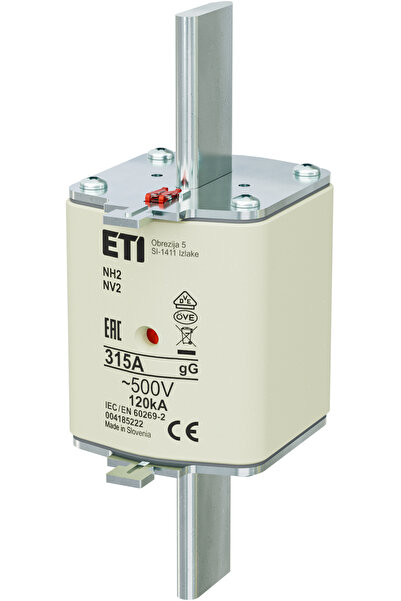 Eti Fuse gG MPR NH2, alternating current, 315A, 500V, 120kA, 004185222,