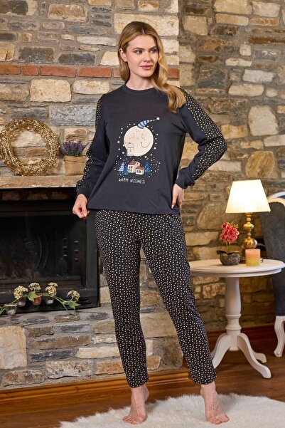 Cossy By Aqua 26246 Set de pijamale pentru femei cu mâneci lungi și decolteu ...