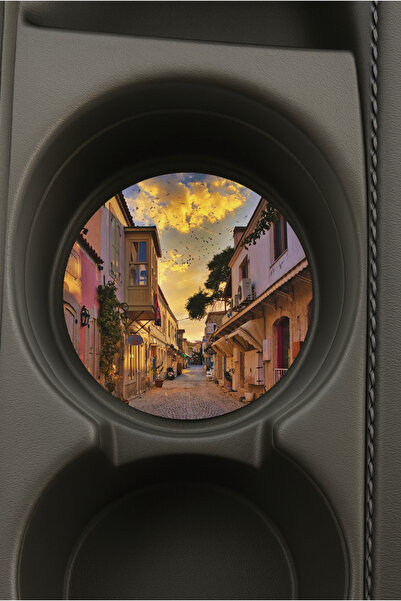 Cekuonline حامل أكواب دائري بيضاوي الشكل مطبوع للسيارة بتصميم ألاكاتي