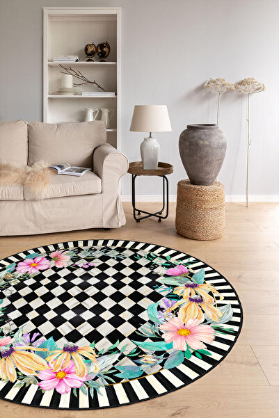 Aslan Home Dekoratif Özel Tasarım Yıkanabilir,İnce, Kaymaz Tabanlı, Modern Sa...