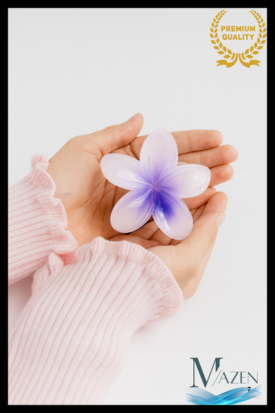 MAZEN مشبك زهرة اللوتس |   حجم كبير |   إكسسوار شعر مستورد عالي الجودة ومتين