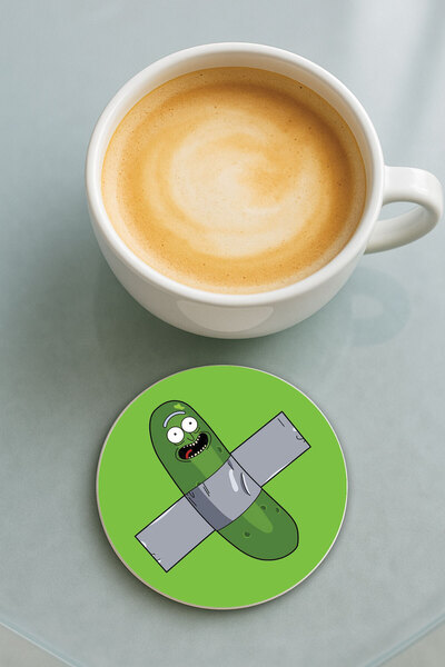 Cekuonline Round Plexiglass Coaster with Printed Pattern, Single Size