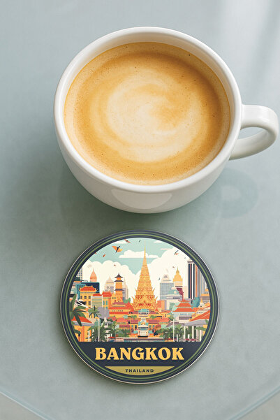 Cekuonline قاعدة كوب دائرية من البليكسي جلاس مع نمط مطبوع فردي من بانكوك