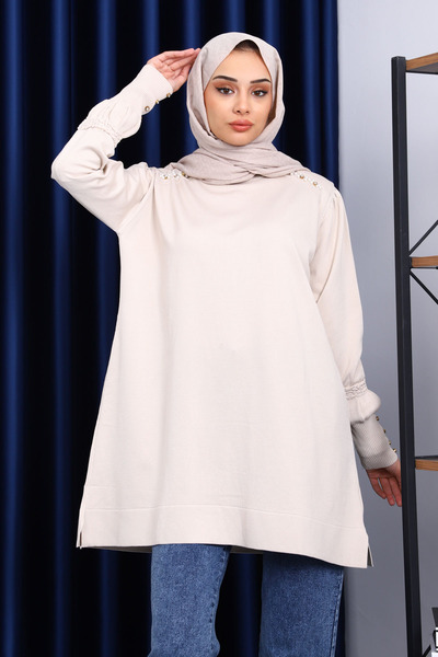 İmajButik Stone Shoulder Cold Thread Knitwear Tunic