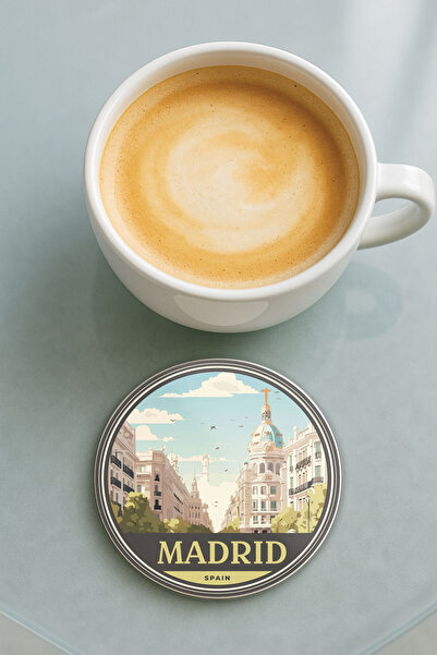 Cekuonline قاعدة كوب دائرية من البليكسي جلاس مع نمط مطبوع فردي لمدريد