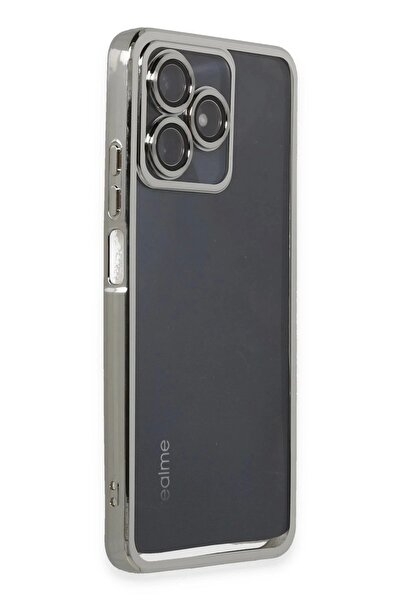 The LOG INVEST Realme C53 Case Silicone with Lens - Silver
