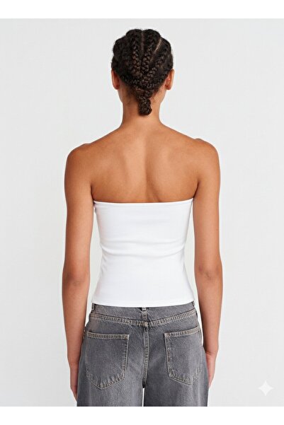 Dilvin 20659 Strapless Blouse-Beyazz