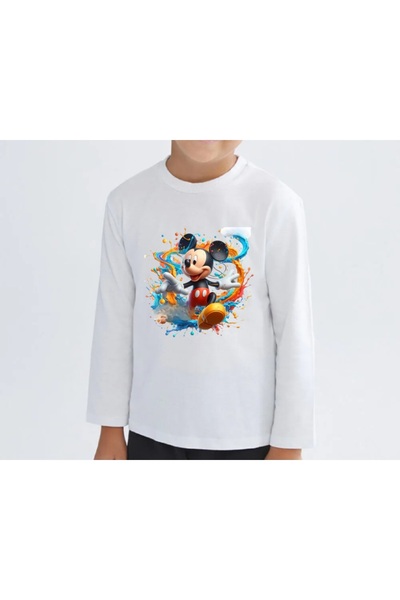 Malfini Mickey Mouse Long Sleeve Cotton Kids T-Shirt