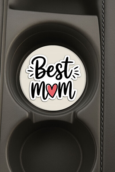 Cekuonline حامل أكواب دائري بيضاوي الشكل مطبوع للسيارة بتصميم سوبر ماما