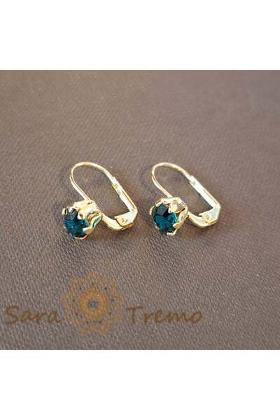 saratremo Simple and Classic Earrings with Green Zirconia Crystal – Elegance