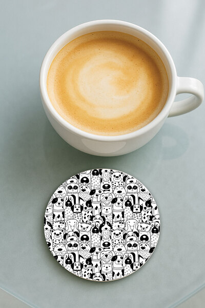 Cekuonline قاعدة كوب دائرية من البليكسي مع نقش مطبوع لفرقة الكلاب الفردية