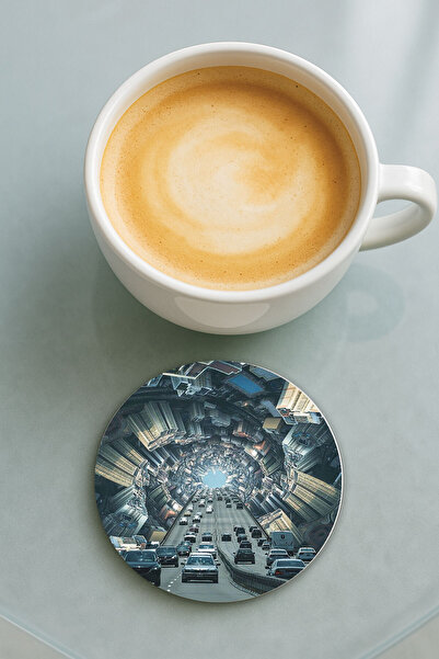 Cekuonline قاعدة أكواب دائرية من البليكسي جلاس مع نمط مطبوع ثلاثي الأبعاد للمرور