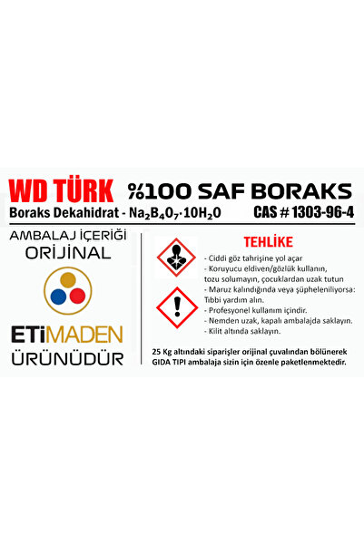 WD Türk SAF BORAKS 100 gr ETİ MADEN DOĞAL DETERJAN
